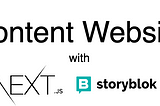 Content website with Next.js and Storyblok