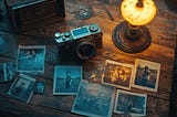 Nostalgic Memories — Vintage Camera and Old Photographs in Warm Light