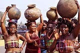 Image showing Ikere tribe women with water calabash