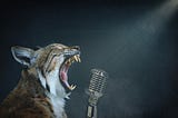 Lynx at a microphone (image by Thomas Wolter/CCOC license)