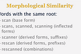 NLP: Morphological and Spelling Similarity