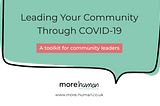 How to Lead Your Community Through COVID-19