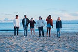 People talking in the beach