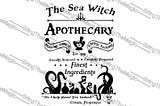 Sea and Witch Apothecary SVG Tshirt Design, Villain, Halloween Party, Vacation