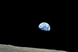Earth Rise: A famous image of Earth (in the background) as seen from the Moon, with a sliver of the Moons’ surface in the foreground. This is a public domain image created by NASA.
