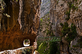 Hiking trail inside the canyon of Rio Cares in Asturias, Spain