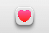Simple icon of a red heart on a white background