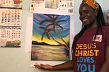 THE LADY WHO PAINTS TO KEEP THE NEEDY IN SCHOOL- CHANTELLE EGHAN.