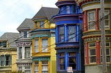 Row of colorful, San Francisco houses