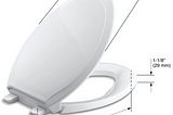 Kohler 4734 “Rutledge” elongated toilet seat with Grip-Tight™ bumpers, Quiet-Close™ release hinges, and Quick-Attach™ hardware (white)
