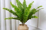 Transform Your Space with WAYNHUI Silky Artificial Boston Fern Bush, 48-Inch Artificial | Arta…