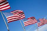 image of four American flags