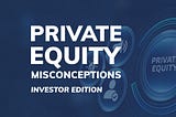 A blue background with symbols of Private Equity