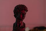 close-up photo of a head bust