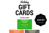 Happy Holidays! Early Birds Special on Gift Cards — Save $200 Now Until 12/15