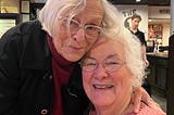 Two women hugging