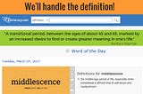 Dictionary.com Names “Middlescence” the Word of the Day