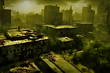 A rundown city during a zombie apocalypse