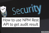 How to use NPM Rest API to get audit (npm audit) result