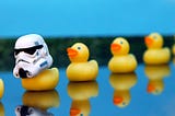 Ducks in a row with Darth Vader Duck