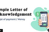 Letter of Acknowledgement Receipt of Payment