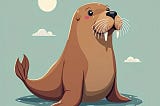 A digital illustration of a walrus.