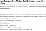 IRCC updated guidelines on incomplete applications — Jul 22, 2021