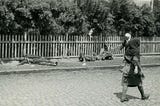 Holodomor. Starved peasants on a street in Kharkiv, 193