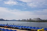 How did I cross the Han River swimming?