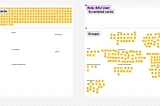 Image of card sorting before and after the cards are sorted