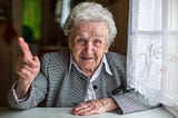 Old lady with a treasure of knowledge.