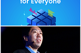 Photo collage of Andrew Ng (bottom) and Generative AI course title (Top)