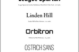 A series of fonts laid out vertically from a type foundry called The League of Moveable Type.