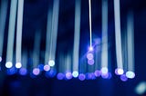 Abstract photograph of lights in purple and blue