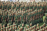 A large group of soldiers standing at attention