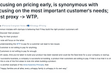 Focusing on pricing early, is synonymous with focusing on the most important customer’s needs; best…