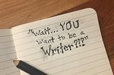 “Wait… YOU want to be a writer?”