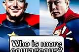 Jeff Besoz vs Elon Musk. Generated by Canva AI