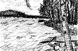 Dock Sketch in “Pen & Ink”