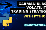 I used Garman Klass Volatility To Create A Trading Strategy