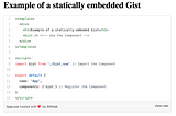 How to embed a Gist statically in Vue