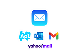 Scattered email service provider icons