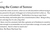 Touching the Center of Sorrow