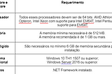 Figura 1 — Tabela explicativa de requerimentos para instalar o SQL Server Express. Fonte: autoria própria.