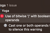 Xcode 14.3 Use of bitwise ‘|’ with boolean operands