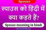 Spouse meaning in Hindi — स्पाउस मतलब हिंदी में