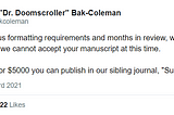Journals, submission costs, and the benefits of inefficiency