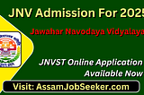 JNV Admission For 2025 — JNVST Online Application Available Now