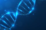 DNA strand on a blue background
