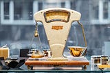 A weight scale balancing items